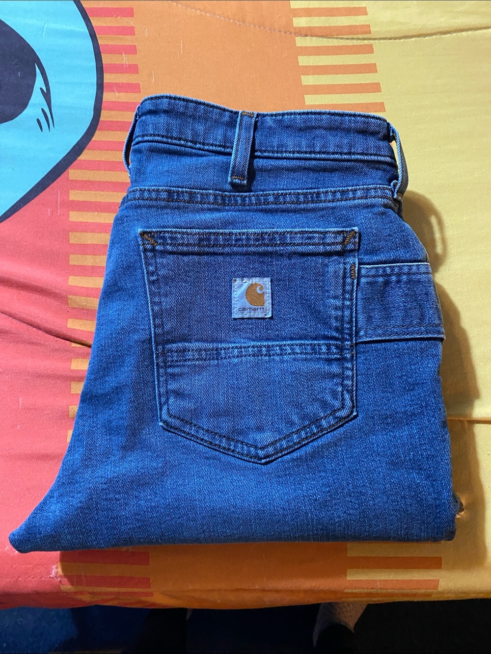 Carhartt woman’s Dark Blue Relaxed Fit Work Jeans